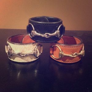 Black Rebecca Ray Leather & Bit Cuff